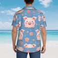 thumbnail image 4 of Balery Cute Pig Flowers Camisas hawaianas de manga corta para hombre, camisas playeras de corte holgado, camisas de vacaciones con botones,X-Large, 4 of 7