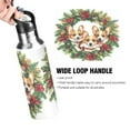 thumbnail image 2 of ALAZA Corgi Dogs Christmas Wreath Water Bottle Insulated Flask Stainless Steel Straw Lid 20 oz, 2 of 6