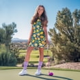 thumbnail image 3 of Uorisanigo Lemon Floral Couple Matching Outfit Golf Shirts for Men Size XL Quick Dry Short Sleeve Shirts Workout Tennis Tops and Womens Golf Dress with Shorts and Pockets, 3 of 8