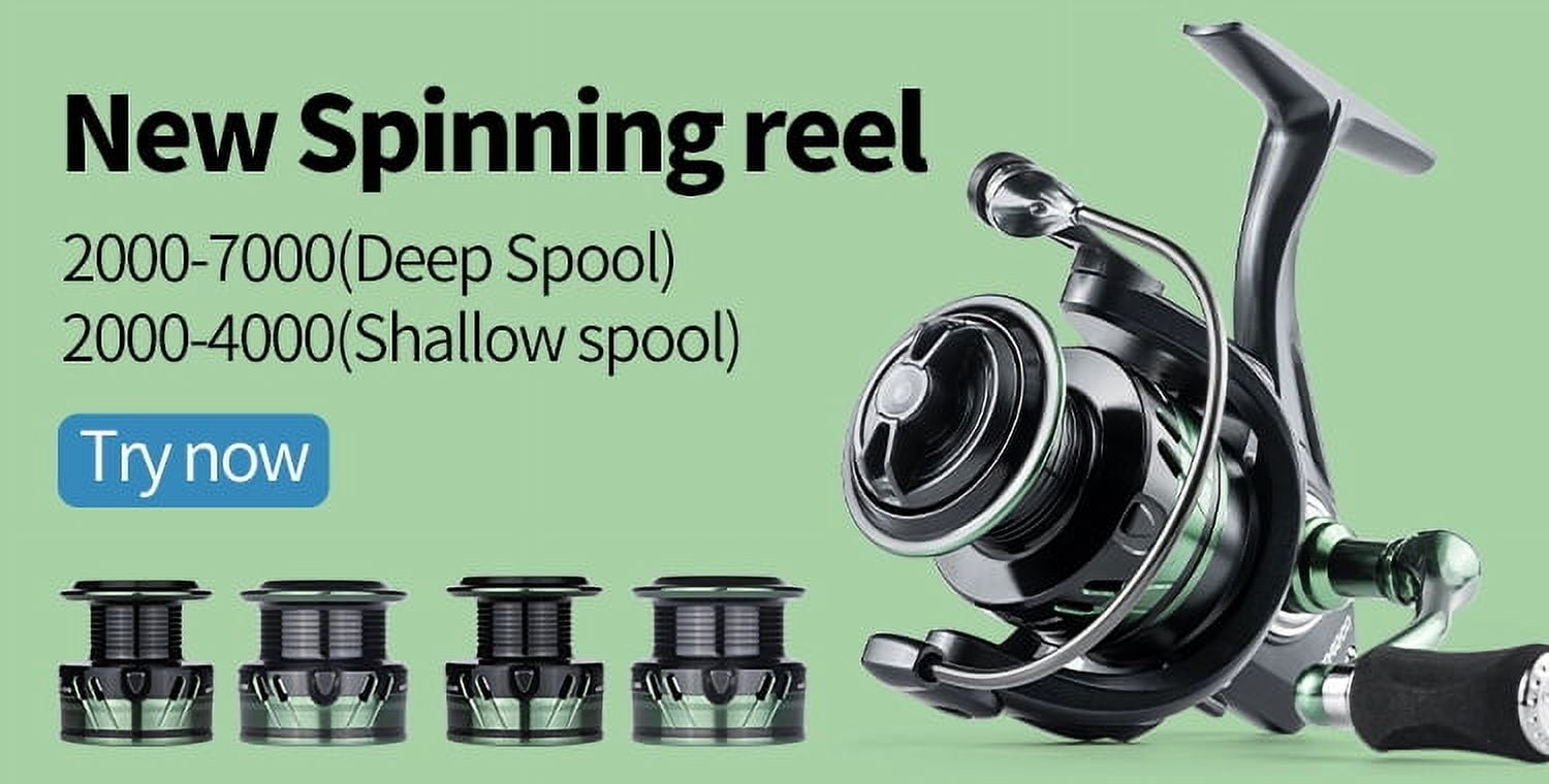 LINNHUE Fishing Reel GA1000-7000 22kg Max Drag 5.2:1 Speed All Metal Body Handle Spool Reel Fishing Coil Spinning Reel Fishing