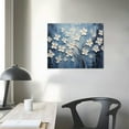 thumbnail image 3 of JEUXUS Floral Canvas Wall Art Hand Painted Blue and White Heavy Textured Painting Modern Abstract Flower Pictures Contemporary Artwork for Living Room Bedroom Office Decoration, 3 of 4