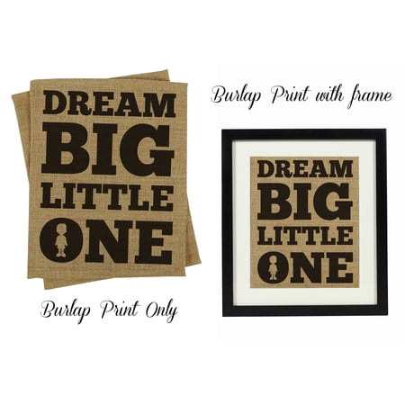 Darling Souvenir Dream Big Little One Burlap Print Baby s Nursery Decor Baby Shower Gift-Burlap Print Only(11 x 14 Inches)