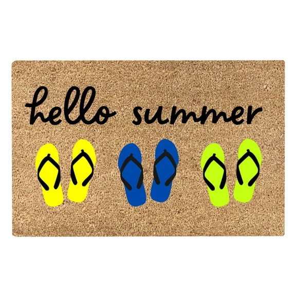 Jierger Summer Floor Mats Holiday Mats Welcome Door Mats Polyester Door Mat Beach Non Slip Floor Mat for Home Entrance, Outside Entry, Yard, Floor Summer Porch Decor 19.7 x 31.5 inch