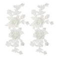 thumbnail image 1 of 2Pcs Aplique Bordado de Encaje de Rosa Retro 3D Parches Florales para Vestido de Mujer Jeans, Blanco, 1 of 6