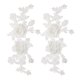 thumbnail image 1 of 2Pcs Aplique Bordado de Encaje de Rosa Retro 3D Parches Florales para Vestido de Mujer Jeans, Blanco, 1 of 6