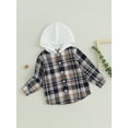 thumbnail image 3 of GXFC Little Boys Fall Plaid Shacket 3T 4T 5T 6T 7T 8T Kids Boys Long Sleeve Hooded Collar Jacket Outerwear Casual Coat Clothes Top for Children Boys ,Spring Autumn, 3 of 7