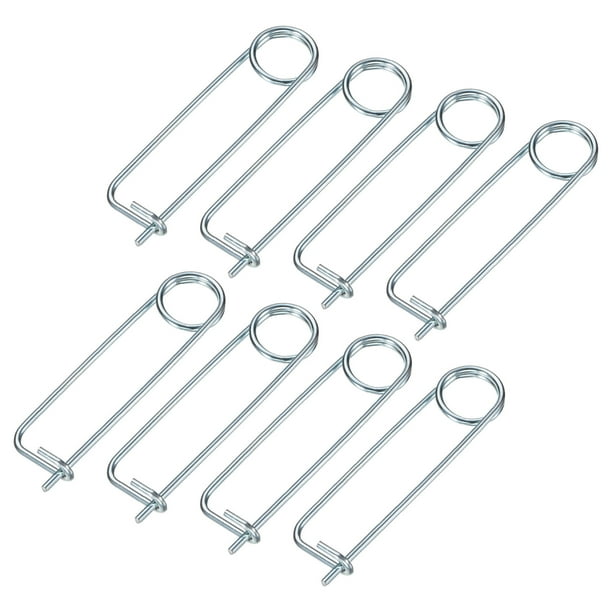 Uxcell 8-Pack Pin de Seguridad de Chaveta en Forma de Broche, Pines de Acero de Resorte M3.2x80mm, Sujetadores de Broche de Bloqueo Rápido, Clips Retenedores Pesados