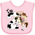 thumbnail image 3 of Inktastic I'm Two-cowgirl riding horse birthday Girls Baby Bib, 3 of 4
