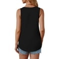 thumbnail image 6 of XIAfhje Ladies Tops Summer Vest Tops Pleated Sleeveless Tank Solid Color Vest Plain Basic Tank Top Crewneck Shirts Casual Loose Fit Blouse Tunic T Shirts Blouse, 6 of 9