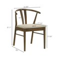 thumbnail image 2 of Roundhill Furniture Lavin Wishbone Dining Chairs, Set of 2, Walnut, 2 of 13