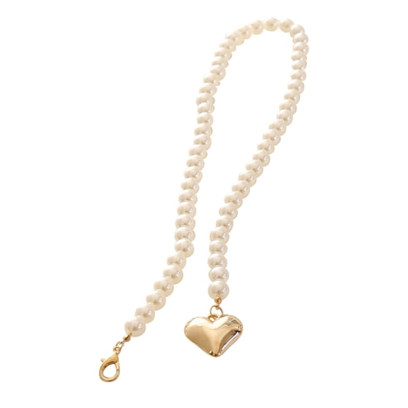 Guodhu Pearl Heart Necklace Chunky Beads Choker Necklaces Jewelry for Women