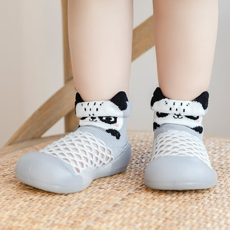 

TOWED22 Toddler Sneaker Boys Boys Girls Animal Prints Cartoon Socks Shoes Toddler Breathable Mesh The Floor Socks Non Grey