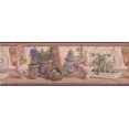 thumbnail image 2 of Vintage Figurine Pot Carte Postale sur Manteau Rustique Bord Design Rétro, Rouleau 15' x 8,25'', 2 of 3