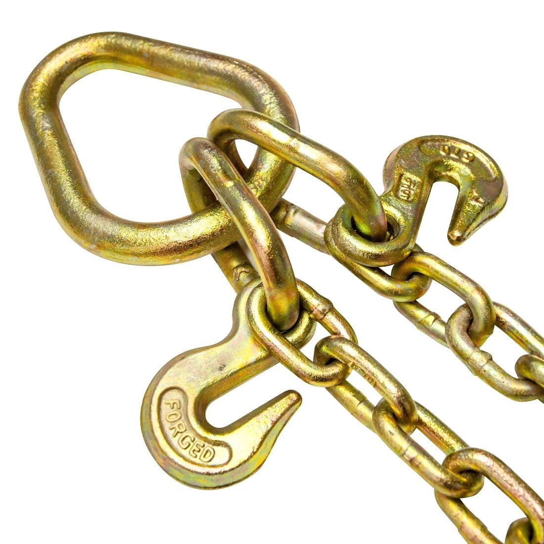 VULCAN Towing Chain Bridle - 15 inch J Hooks - G70 Chain - 47 inches Long - 4700 Lbs SWL