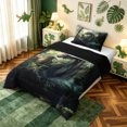 thumbnail image 3 of meiyoeat Jungle Forest Dragon Twin Comforter Sets for Men Boys, Woodland Animal Bedding Set, Green, Black Reversible, 2pcs, 1 Comforter and 1 Pillowcase, 3 of 6