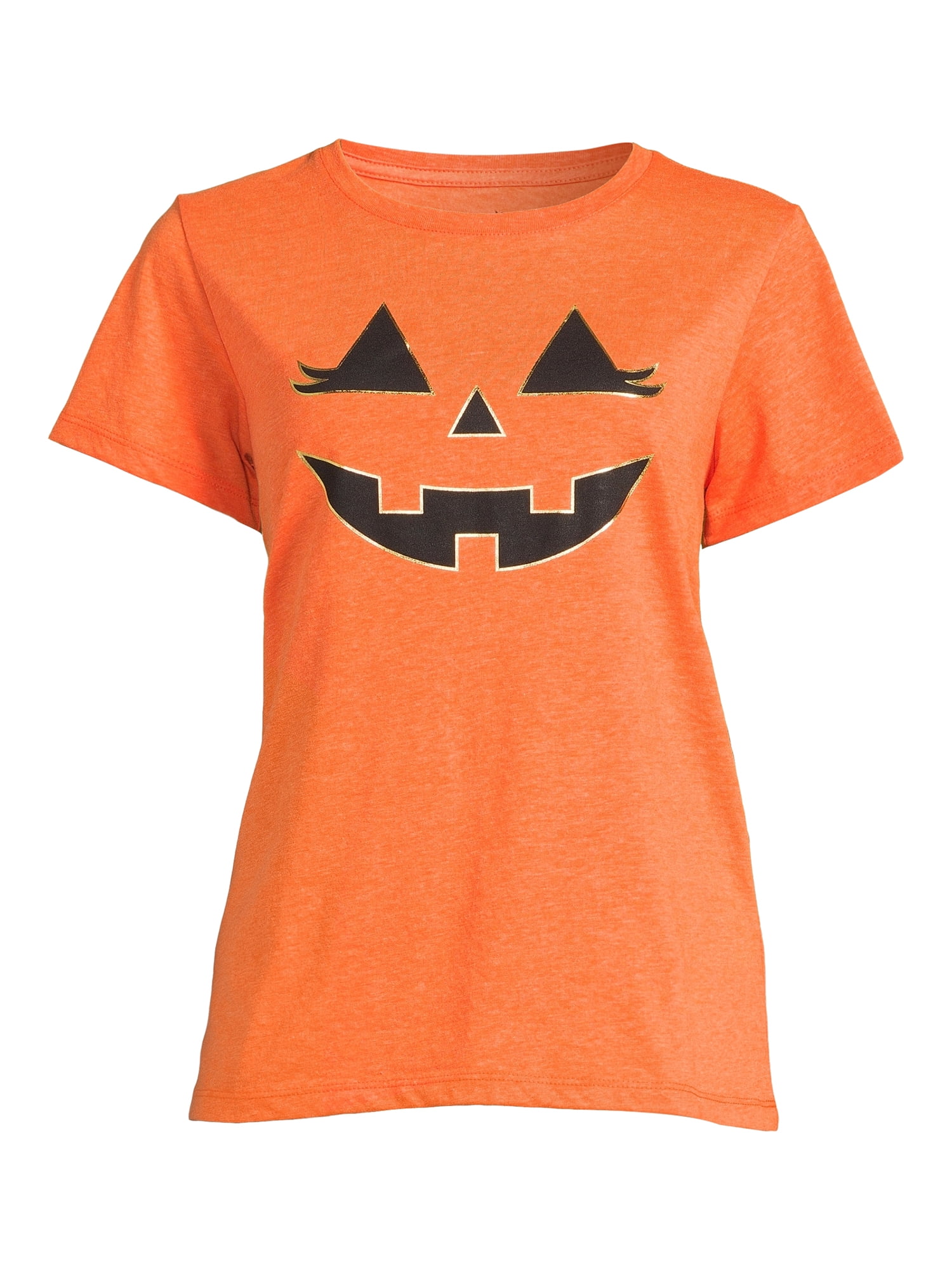 Women's Halloween Jack-O-Lantern Graphic Tee, Fall Short Sleeve T Shirt  from Way to Celebrate, Sizes S-3XL