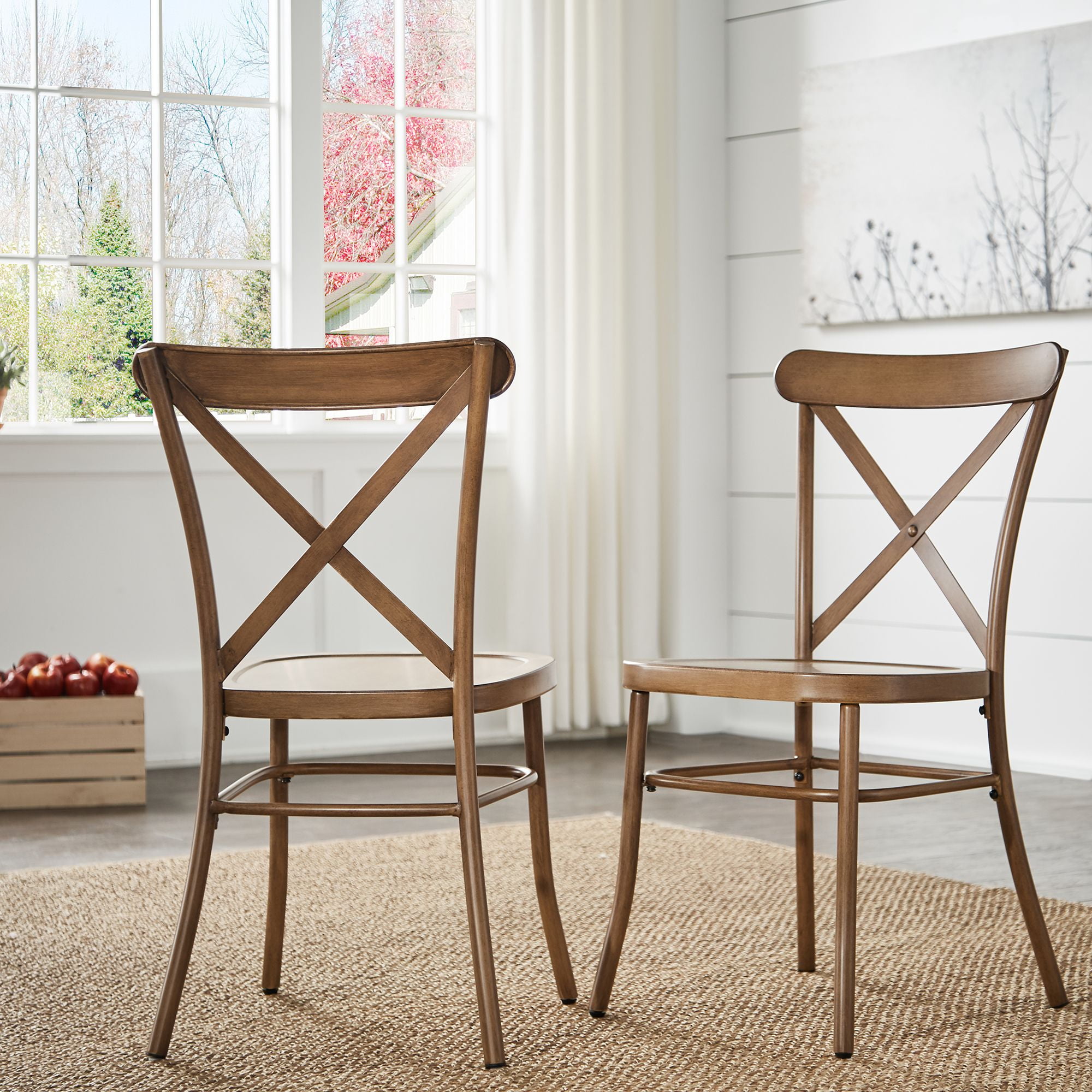 Weston Home Perry X Back Metal Dining, Cross Back Metal Dining Chair