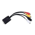 thumbnail image 1 of VGA SVGA TO S-Video 3 RCA Composite AV TV Out Converter Adapter Cable PC Cord Standard Sub-D VGA Input, 1 of 5