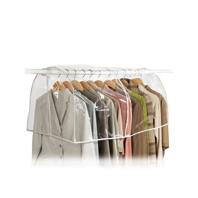 Richards Homewares Clearly Organized Clear Vinyl Storage Suit Garment Cover 40 H x 24 W x 5