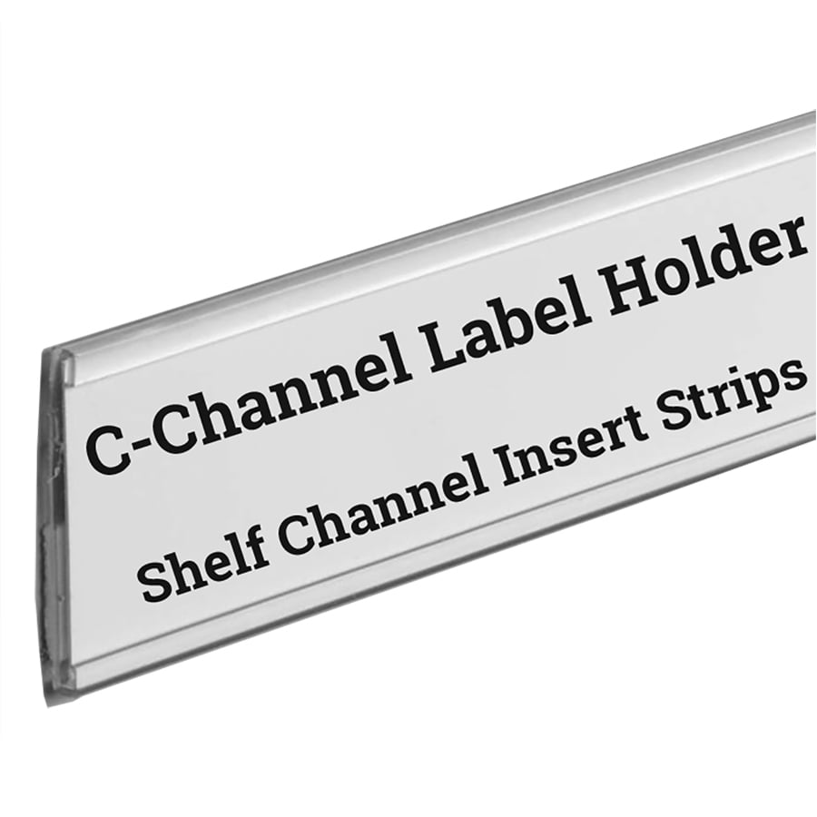 48 L UPC Ticket Channel Label Holder Strip for Gondola Shelf with Sign Holding Grip 100 Pack Black