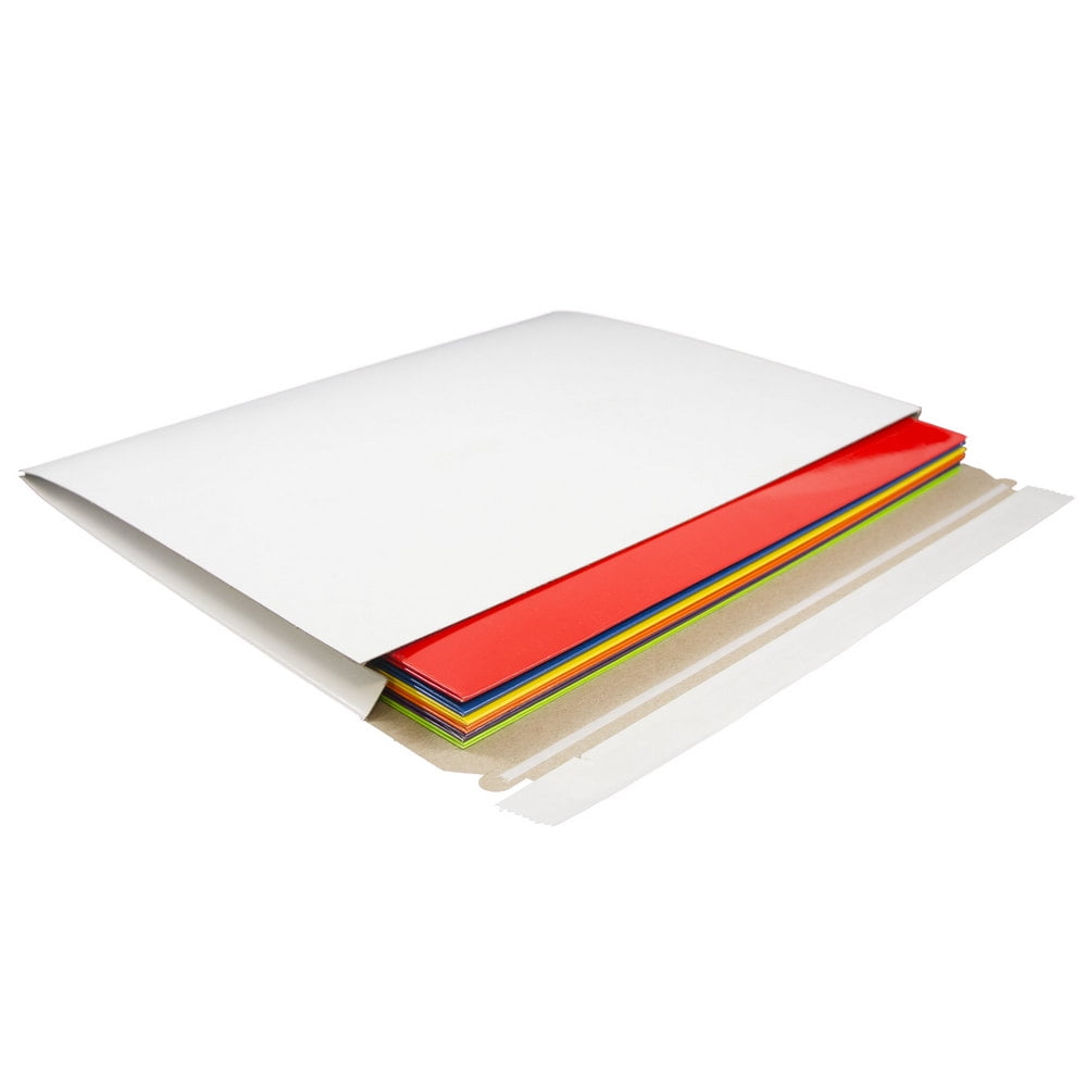 12 1//2 x 9 1//2 x 1 JAM PAPER Expandable Photo Mailer Envelopes with Peel /& Seal Closure White 6 Rigid Mailers//Pack