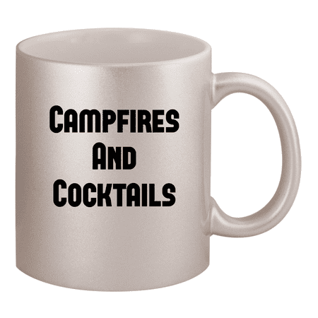 

Campfires And Cocktails - 11oz Ceramic Silver Coffee Mug