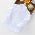 thumbnail image 3 of XBASW Toddler Kids Baby Boys Long Sleeve Dress Shirts Formal Uniform Blouse Teen Cotton Solid Color Performance Shirts 3-15T, 3 of 10
