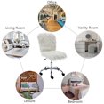 thumbnail image 6 of SESSLIFE Fluffy Vanity Chair, Faux Fur Height Adjustable Swivel Vanity Accent Chair, Modern Home Office Desk Chair, White, 6 of 10