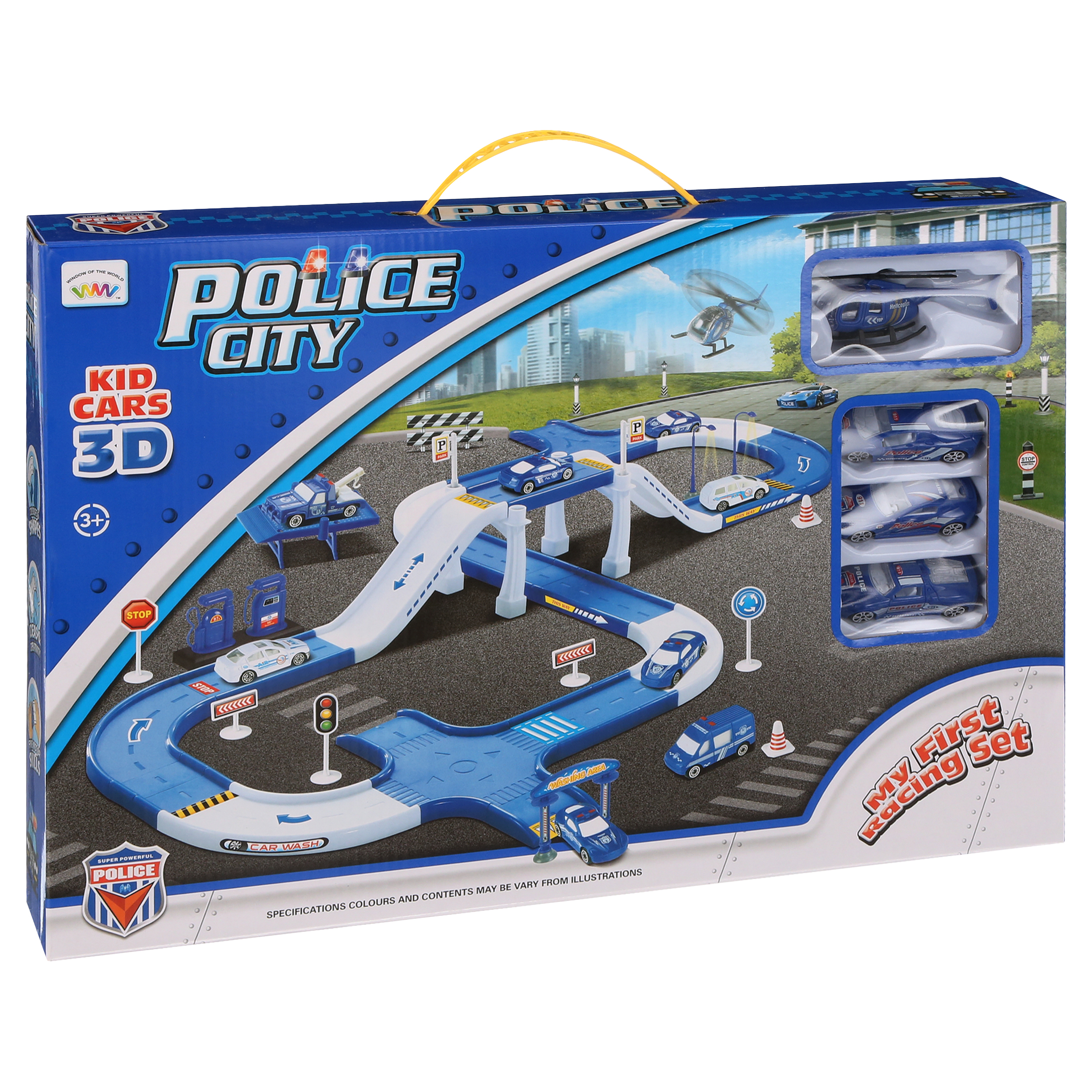 Wader Play Tracks City - Pista Ospedale Per Auto, 4,8m Con Ambulanza Ed Elicottero, Gioco Per Bambini Da 1 Anno