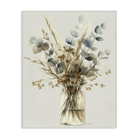 Stupell Industries Opaque Eucalyptus Bouquet Plants & Flowers Painting Wrapped Canvas Art Print Wall Art, 16 x 20