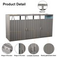 thumbnail image 3 of Outdoor Storage Shed Garbage Bin Shed Stores 3 Trash Cans Metal Outdoor Bin Shed for Garbage Storage,Stainless Galvanized Steel, Bin Shed for Garden Yard Lawn,Grey,Garden Storage Shed, 3 of 10