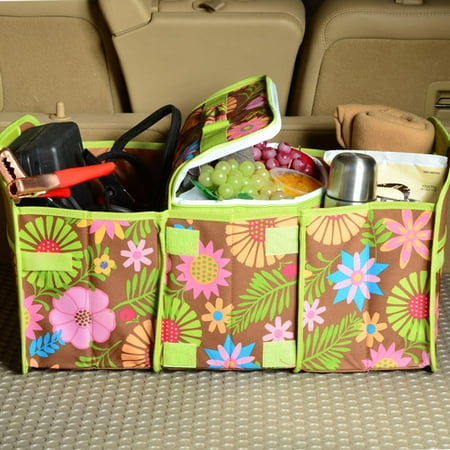 Picnic At Ascot Floral Original Folding Picnic Basket with Cooler