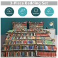 thumbnail image 5 of 3 Pcs Soft Bedding Set, Includes 1 Duvet Cover with Zipper And 2 Pillow Shams,Library Bookshelf Full(79"×90"), 5 of 8