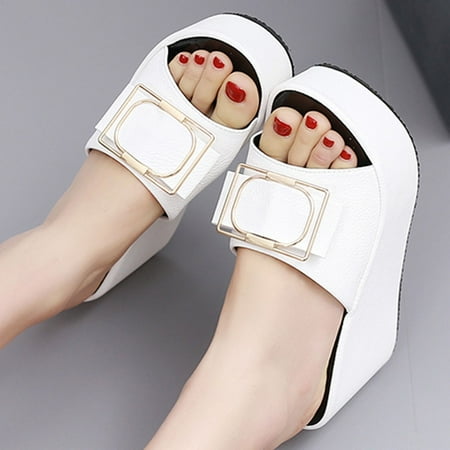 

FZM Women shoes Women s Summer Open Toe Wedges Slippers Beach Walk Shoes Sandals Casual Shoes