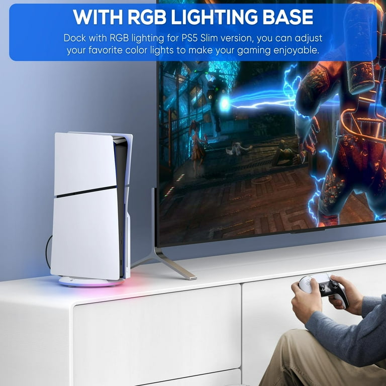 Vertical Stand for PS5 Slim Console Disc and Digital Edition with