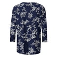 thumbnail image 6 of Warop Women's 3/4 Sleeve Tunic Tops Casual Trendy Printed Round Neck Blouses Fit Pullover T Shirts, 6 of 7