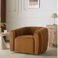 thumbnail image 1 of Noble House Modern Velvet Swivel Club Chair,Tub Design with 360-Degree Rotation,No Assembly Required,Caramel, 1 of 9
