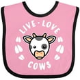 thumbnail image 3 of Inktastic Live Love Cows Boys or Girls Baby Bib, 3 of 4