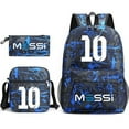 thumbnail image 1 of Football star Cristiano Ronaldo peripheral backpack set Messi backpack hot stamping printing three piece set, 1 of 5
