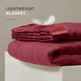 thumbnail image 3 of Madison Park Lightweight Down Alternative Blanket, Cozy Bed Blanket with Satin Trim, Twin, Burgundy, 3 of 7