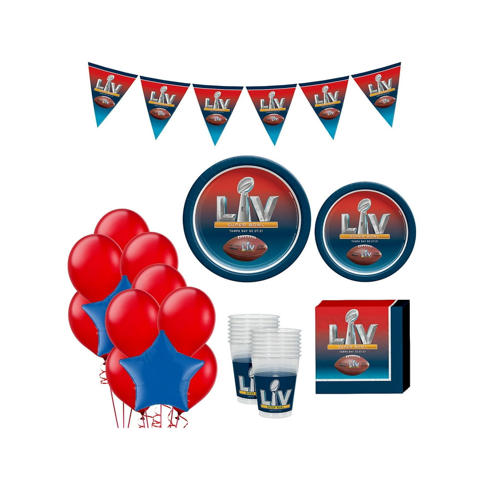 Party City Super Bowl Small Tableware Kit for 10 Guests, Party Supplies