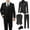 Black, variant on Men's Suit Slim Fit 3 Pieces Suit Set, Business Casual Suits for Men Two Button Soild Jacket Vest Pants Set with Tie