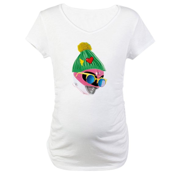 CafePress - Power Rangers Pink Range Women's Maternity T Shirt - Cotton Maternity T-shirt, Cute & Funny Pregnancy Tee