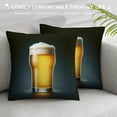 thumbnail image 3 of COMIO Beer Foam Throw Pillow Covers, Square Throw Pillow for Couch, Bed, Sofa, Bench, Chair, 3 of 5