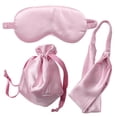 thumbnail image 1 of Faux Silk Sleep Mask Soft Protective Eye Cover with Drawstring Bag & Headband, 1 of 10