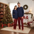 thumbnail image 5 of Christmas Family Pajamas Matching Set Solid Long Sleeve Top Pants Sleepwear, 5 of 8
