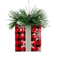 thumbnail image 3 of Northlight 6" Black and Red Buffalo Plaid Gift Box Christmas Ornament, 3 of 4