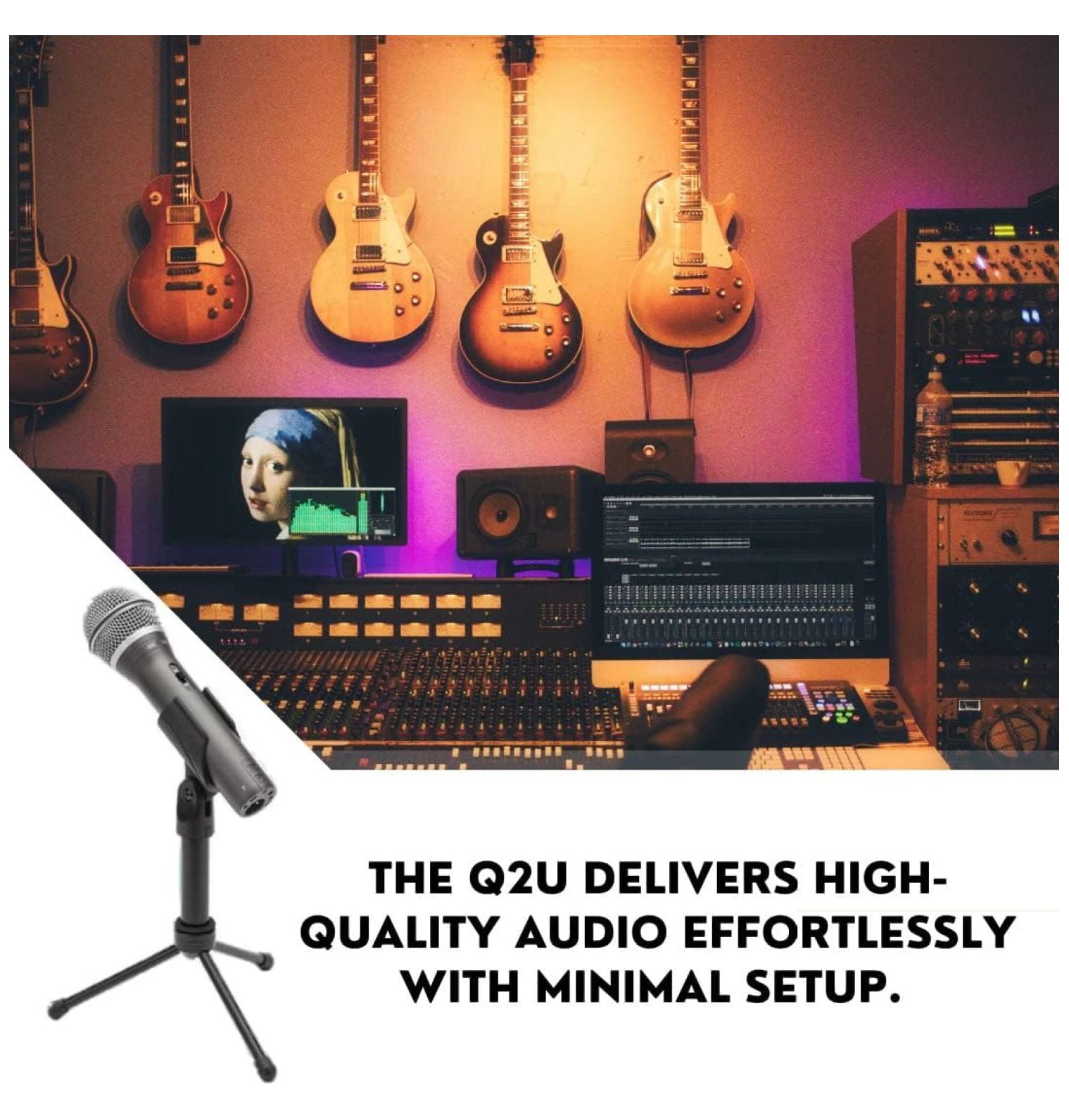 Q2U USB/XLR Dynamic Microphone Recording and Podcasting Pack (Black)