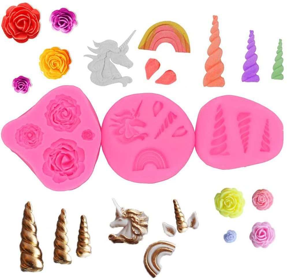 Unicorn Ear Eye Silicone Mould Cup Cake Decorating Topper Chocolate Sugarcraft 