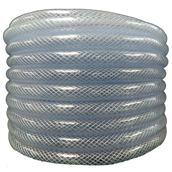 (3/4" ID x 1" OD x 100 ft) HydroMaxx® Flexible Non Toxic Clear High Pressure, Reinforced, PVC Braided Vinyl Tubing (1531034100)